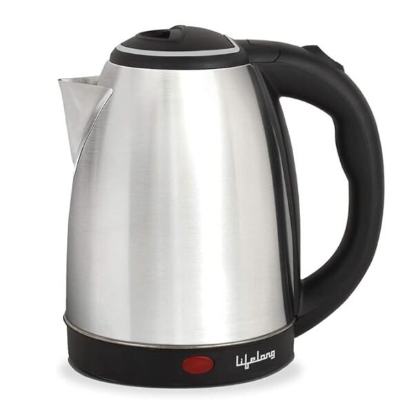 Lifelong ISI Certified Electric Kettle 1.5L with Stainless Steel Body, Easy and Fast Boiling of Water for Instant Noodles, Soup, Tea etc. (1 Year Manufacturer's Warranty, Silver, LLEK15)