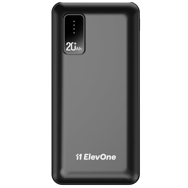 ElevOne by Ambrane 20000mAh Power Bank with 10.5W Fast Charging, Dual USB Output, Made in India, Multi-Layer Protection, Wide Compatibility, Stylish & Compact Design + Type-C Cable (Rapid 20, Black)